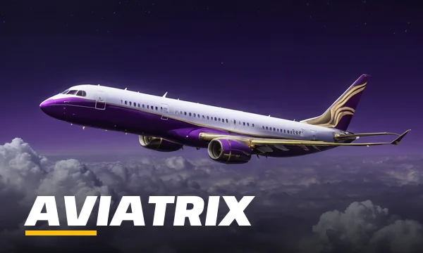 SkyFair Aviatrix lobby tile showing a purple jet climbing through night clouds