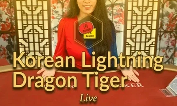 SkyFair Dragon Tiger lobby tile showing Korean Lightning Dragon Tiger live table card